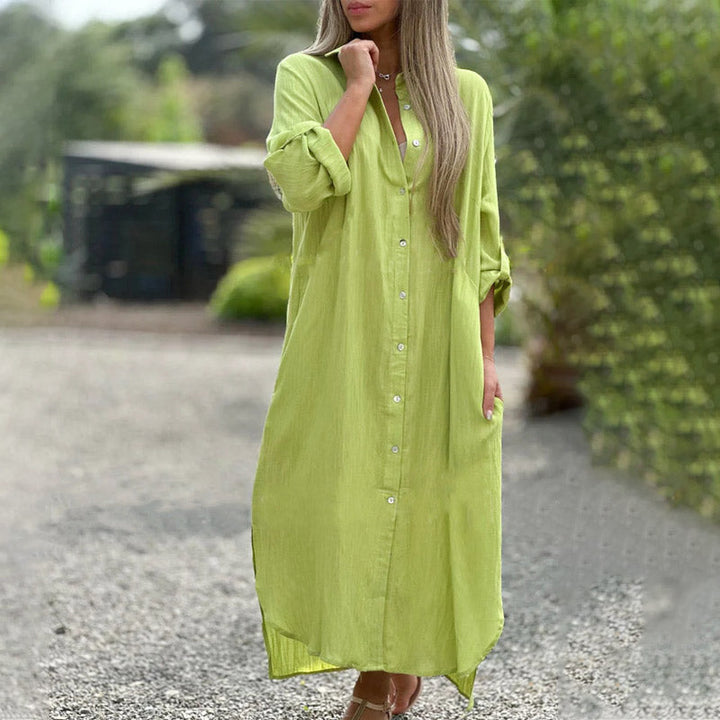 Women’s Shirt Dress Relaxed Fit Long Sleeve | Maxi