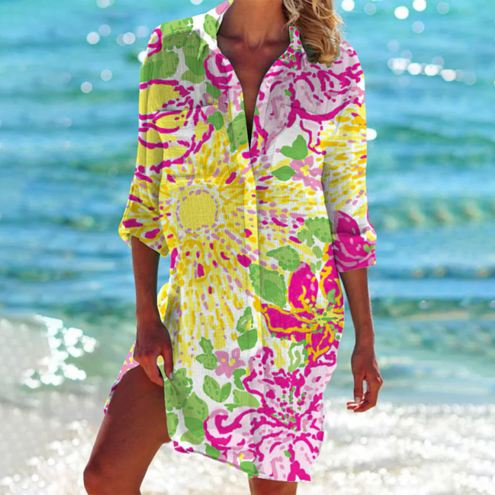 Women's Shirt Dress Tie-Dye Print | Beach Wear