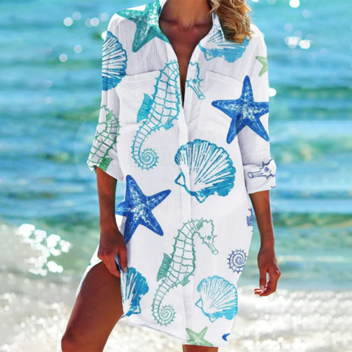 Women's Shirt Dress Tie-Dye Print | Beach Wear