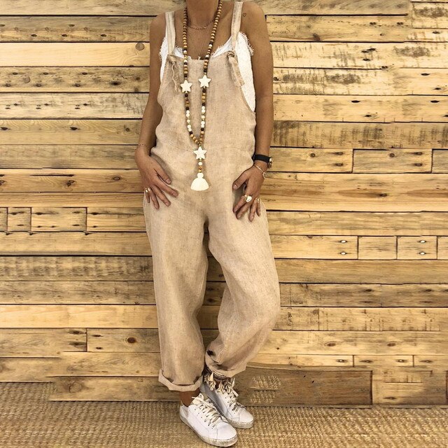 Women's Sleeveless Overalls with Casual Style | Loose Fit