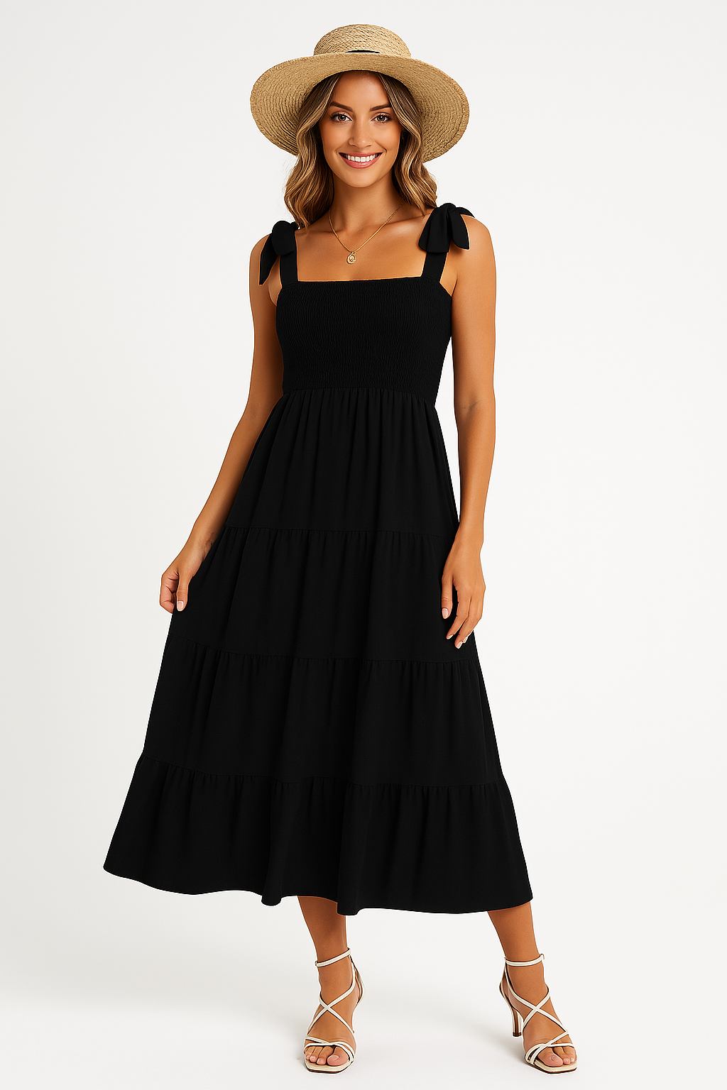 Women's Smocked Summer Dress | Tiered Sleeveless