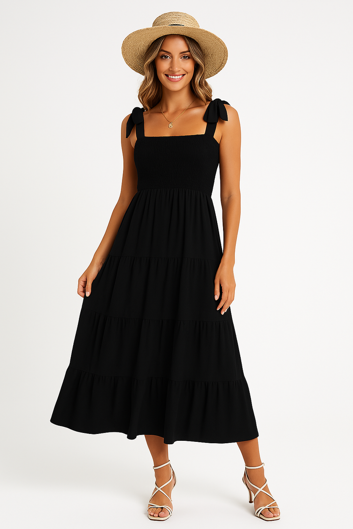 Women's Smocked Summer Dress | Tiered Sleeveless