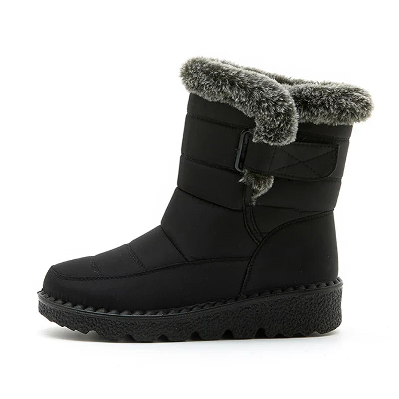 Women's Snow Boots Mid-Calf Quilted Strap | Plush Trim