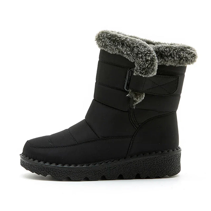 Women's Snow Boots Mid-Calf Quilted Strap | Plush Trim