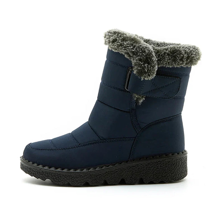 Women's Snow Boots Mid-Calf Quilted Strap | Plush Trim