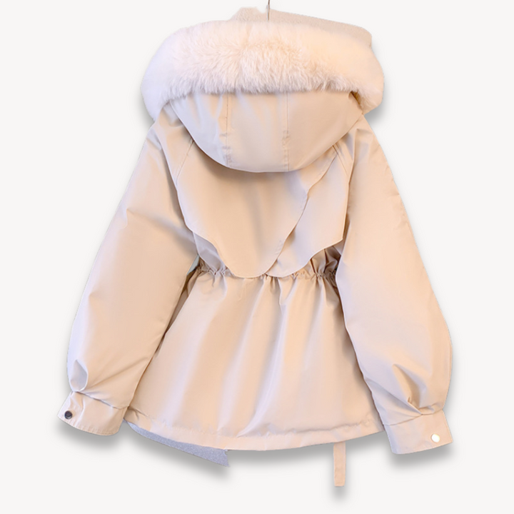 Women's Snow Jacket Hooded Fur Trim Plush Lined | Oversized