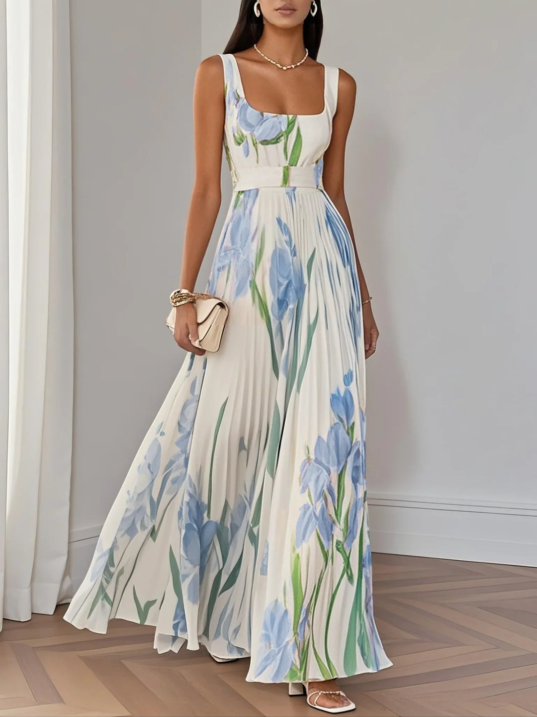Women’s Summer Dress Pleated Floral Maxi | Wedding