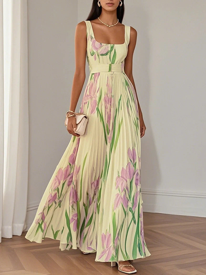 Women’s Summer Dress Pleated Floral Maxi | Wedding