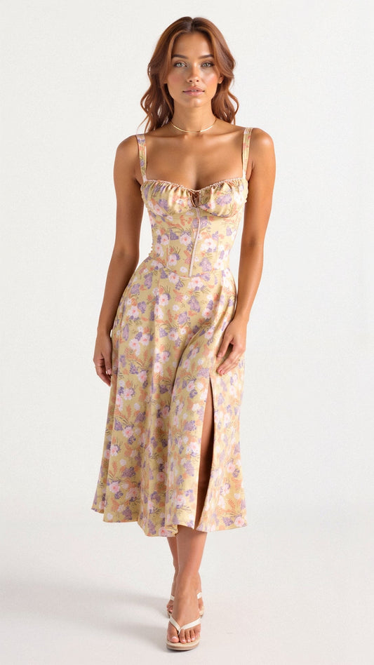 Women's Summer Dress Split Midi | Casual