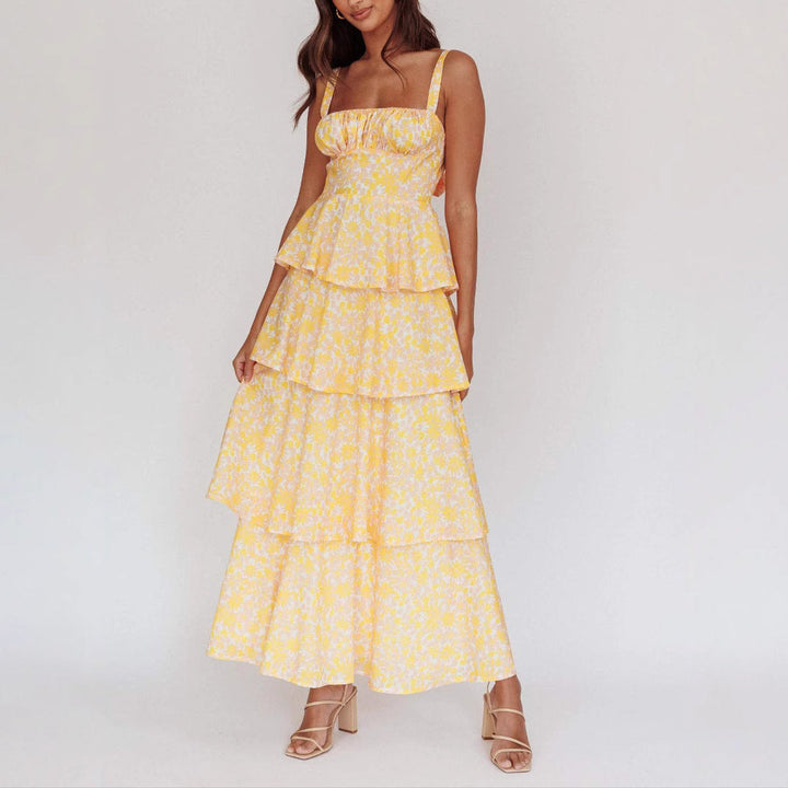 Women’s Sundress Maxi Wedding Guest | Floral Tiered