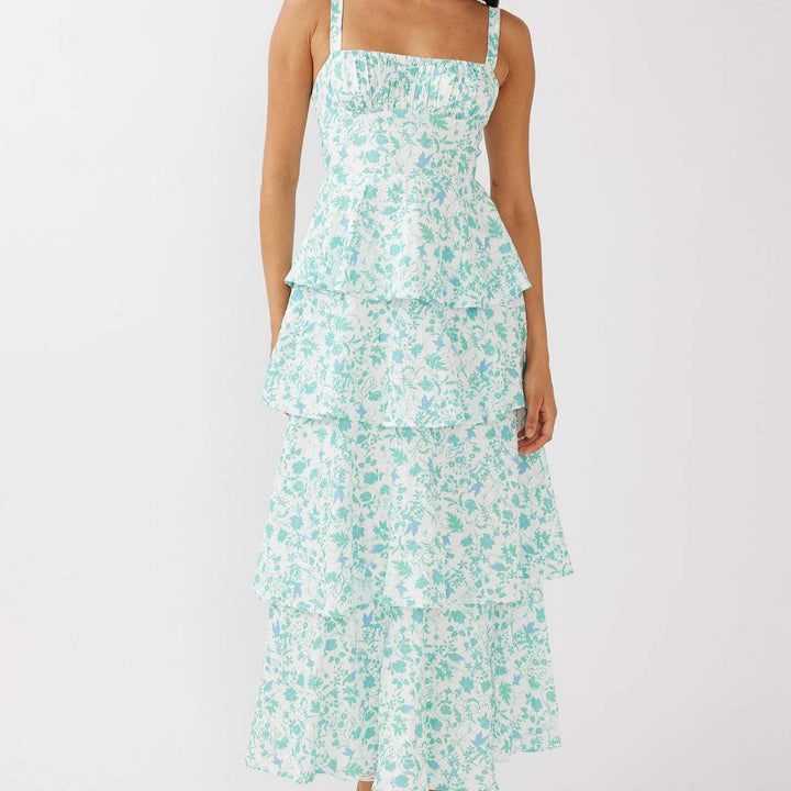 Women’s Sundress Maxi Wedding Guest | Floral Tiered