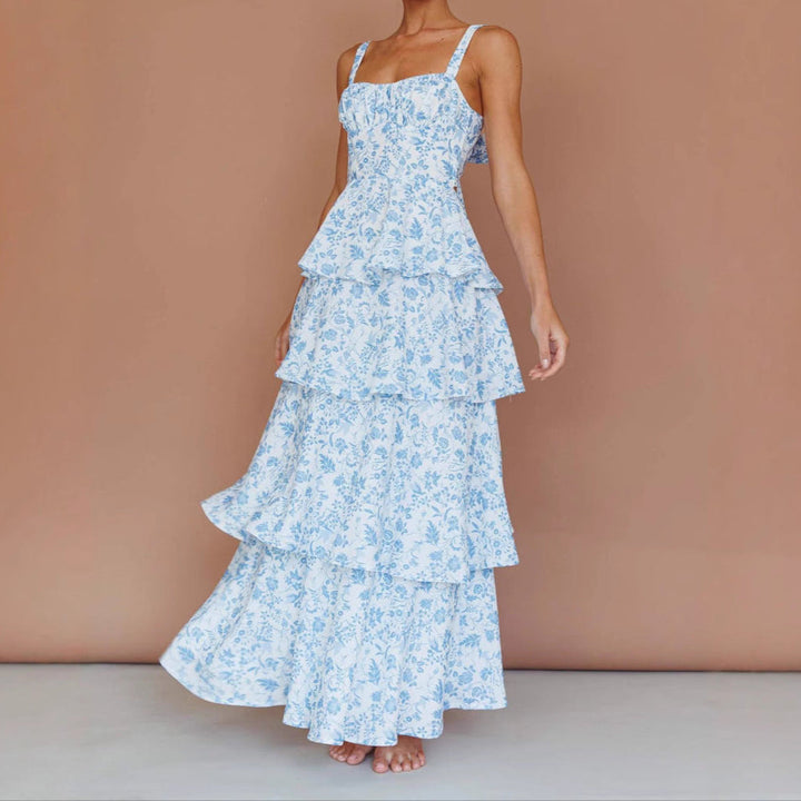 Women’s Sundress Maxi Wedding Guest | Floral Tiered