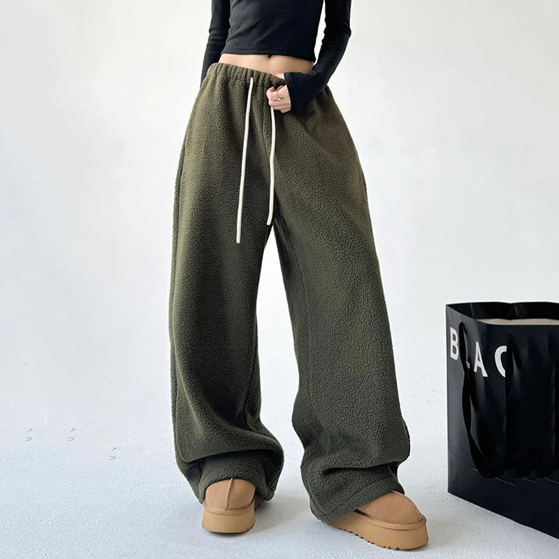 Women's Sweatpants Wide Leg Baggy High Waist | Drawstring
