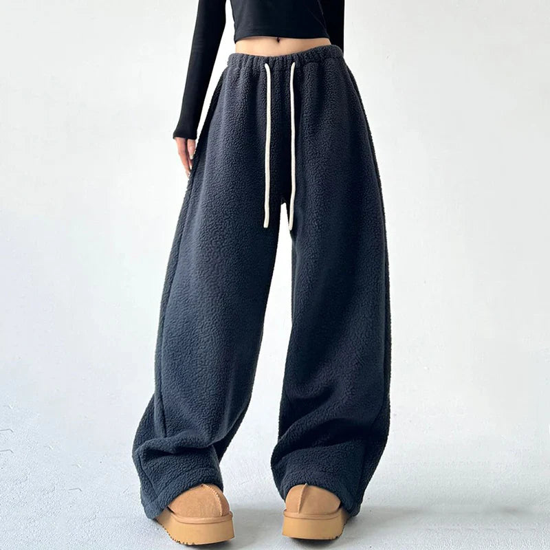 Women's Sweatpants Wide Leg Baggy High Waist | Drawstring