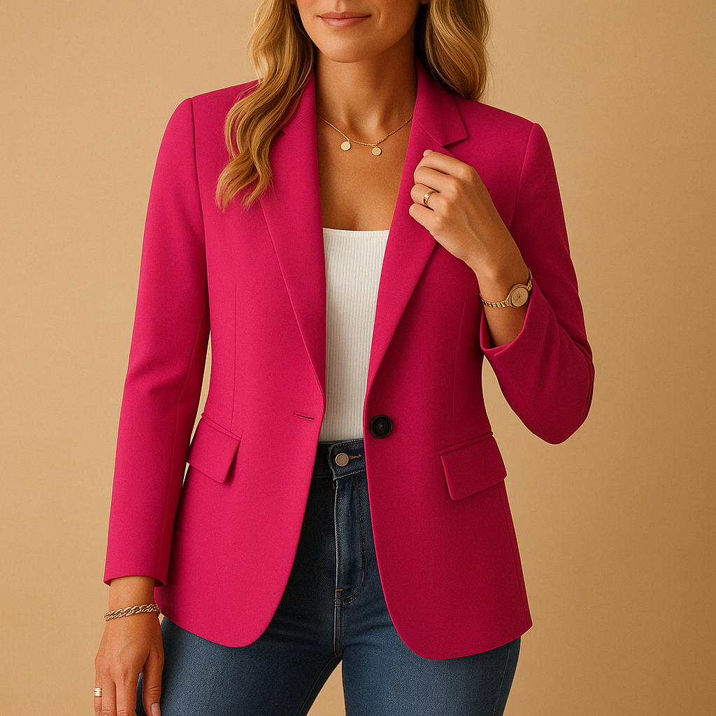 Women's Tailored Blazer Long Sleeve & Lapel Button | Office