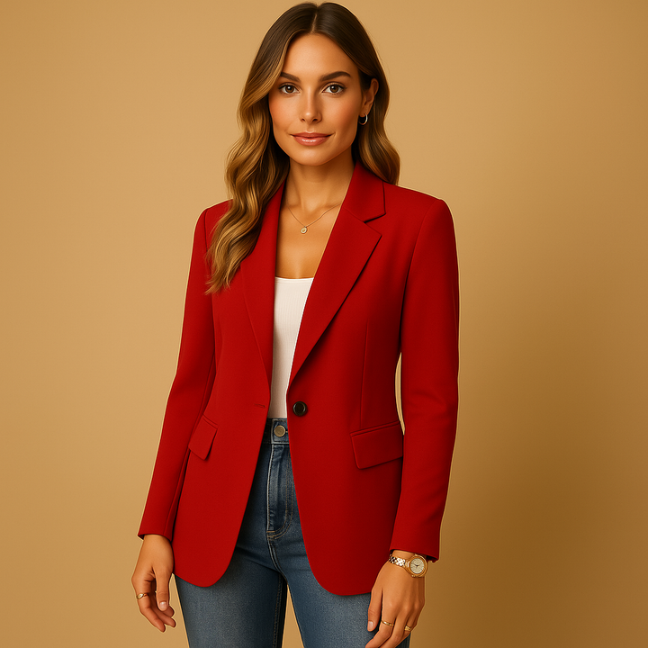 Women's Tailored Blazer Long Sleeve & Lapel Button | Office