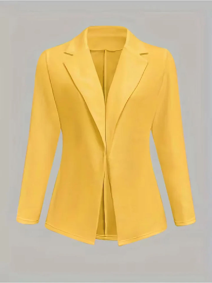 Women's Tailored Blazer with Button Cuffs & Lapel | Open Front
