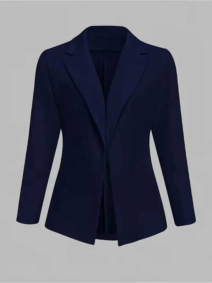 Women's Tailored Blazer with Button Cuffs & Lapel | Open Front