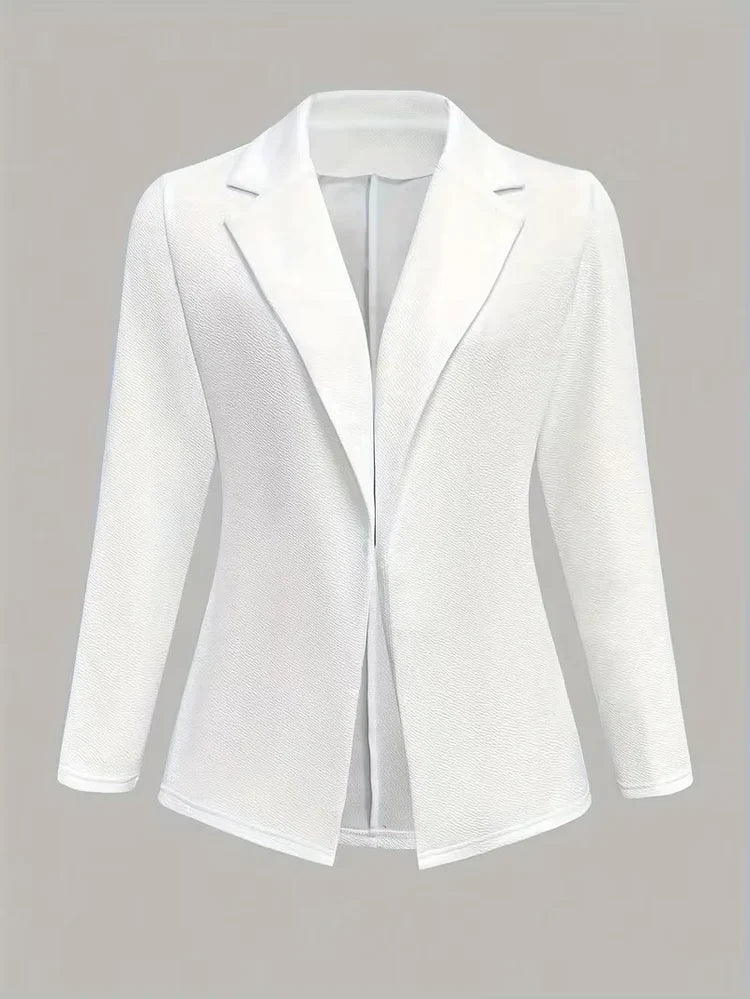 Women's Tailored Blazer with Button Cuffs & Lapel | Open Front