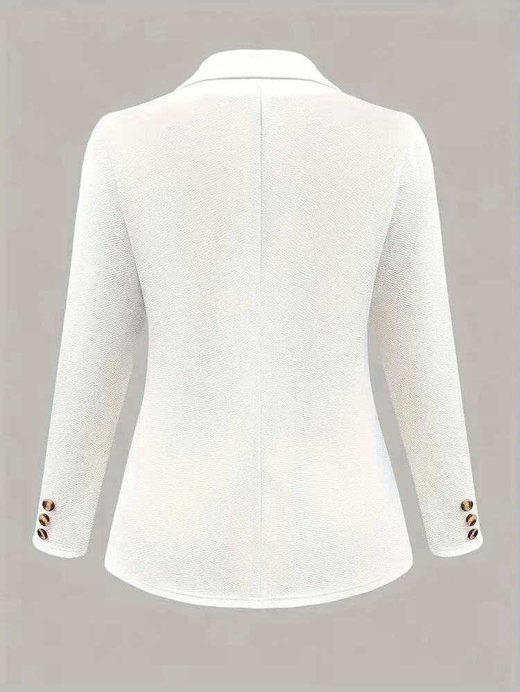 Women's Tailored Blazer with Button Cuffs & Lapel | Open Front