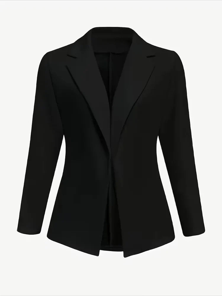 Women's Tailored Blazer with Button Cuffs & Lapel | Open Front