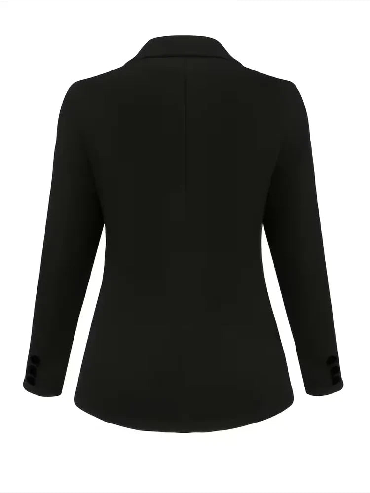 Women's Tailored Blazer with Button Cuffs & Lapel | Open Front