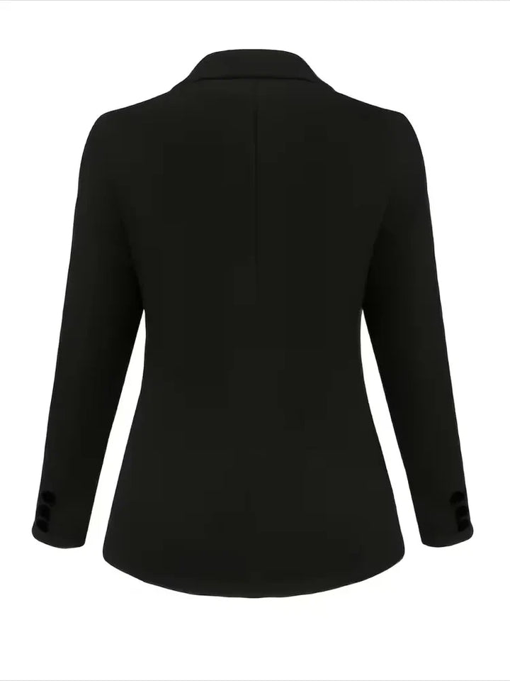 Women's Tailored Blazer with Button Cuffs & Lapel | Open Front