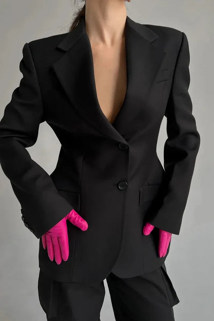Women's Tailored Blazer with Peak Lapel & Pockets | Office