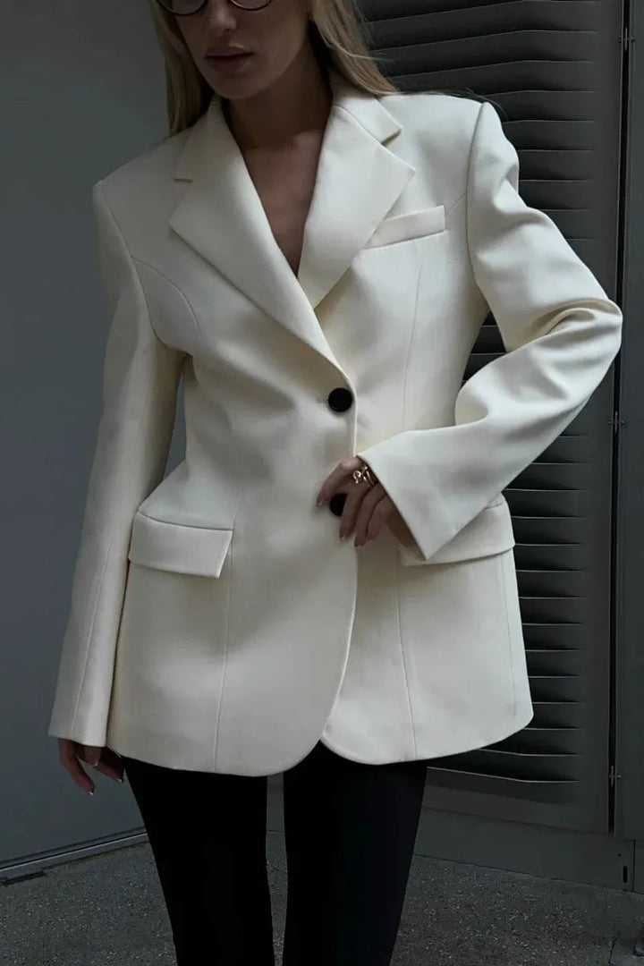 Women's Tailored Blazer with Peak Lapel & Pockets | Office