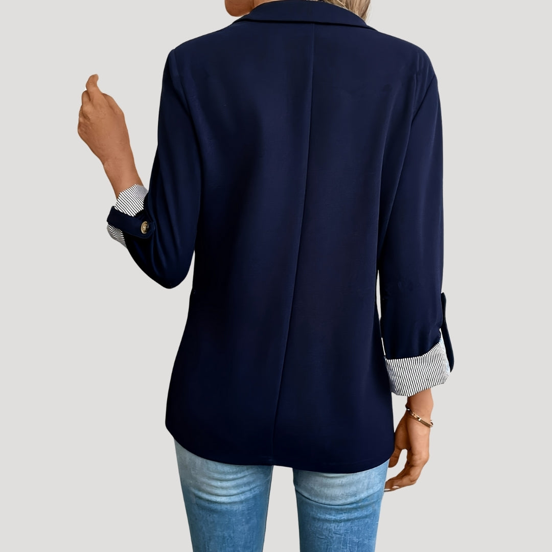 Women's Tailored Blazer with Roll Up Sleeves & Lapel | Casual