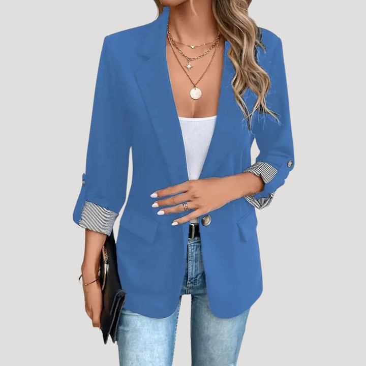 Women's Tailored Blazer with Roll Up Sleeves & Lapel | Casual