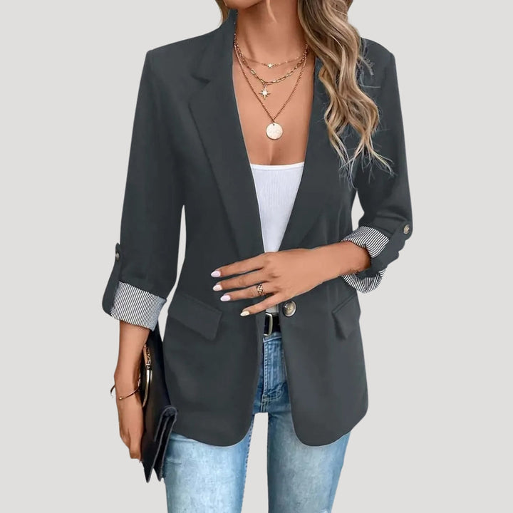 Women's Tailored Blazer with Roll Up Sleeves & Lapel | Casual