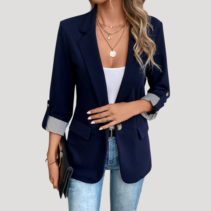 Women's Tailored Blazer with Roll Up Sleeves & Lapel | Casual