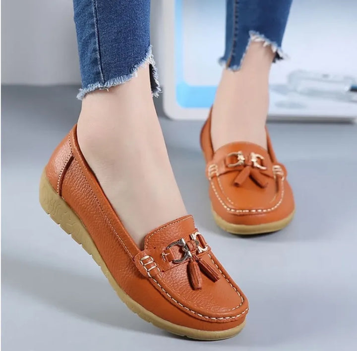 Women's Tassel Loafers with Metal Ring Detail | Work Flats