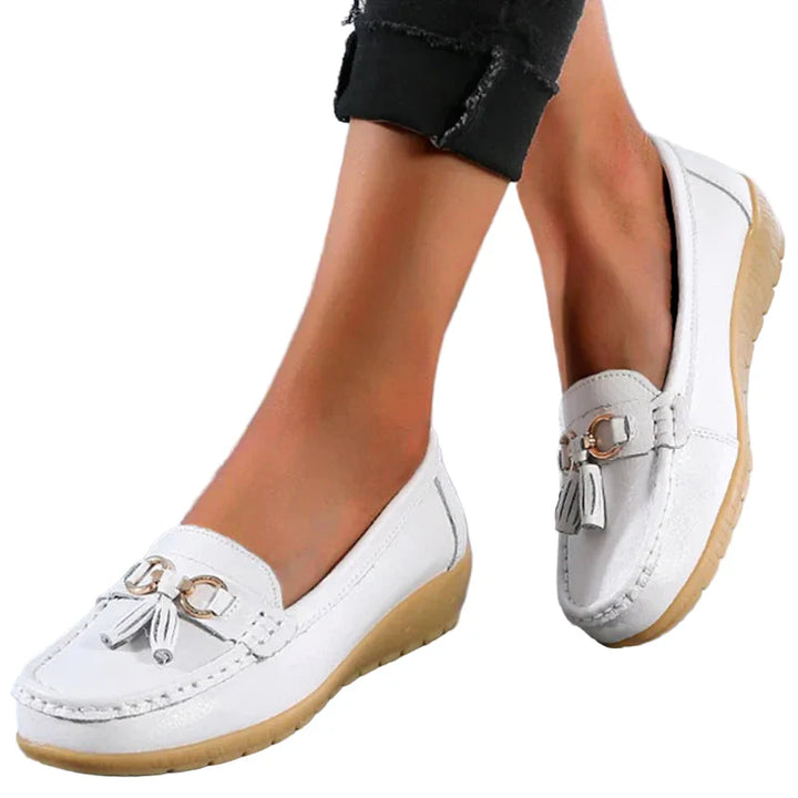 Women's Tassel Loafers with Metal Ring Detail | Work Flats
