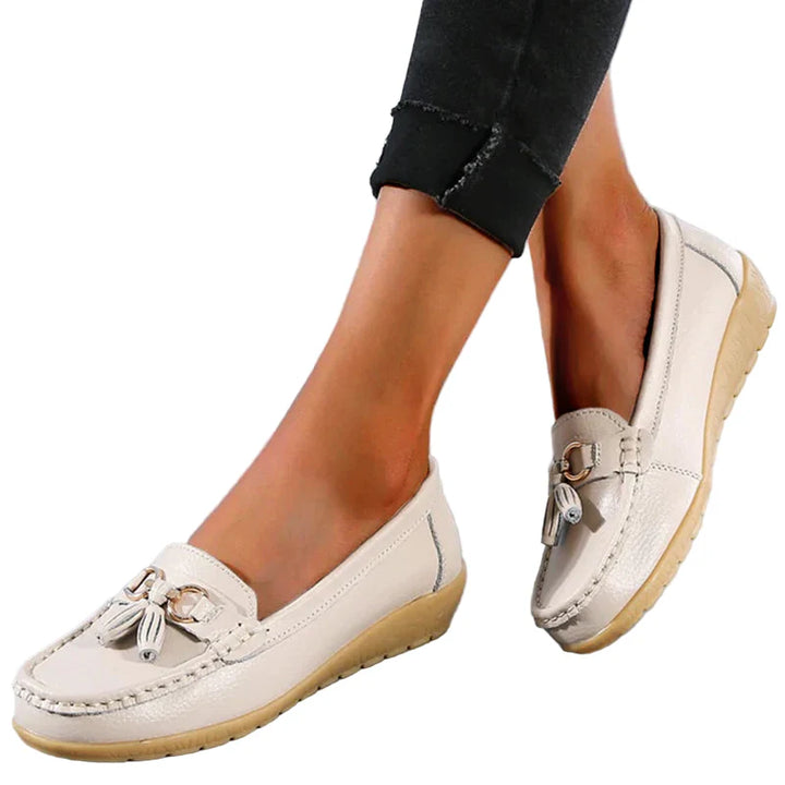 Women's Tassel Loafers with Metal Ring Detail | Work Flats
