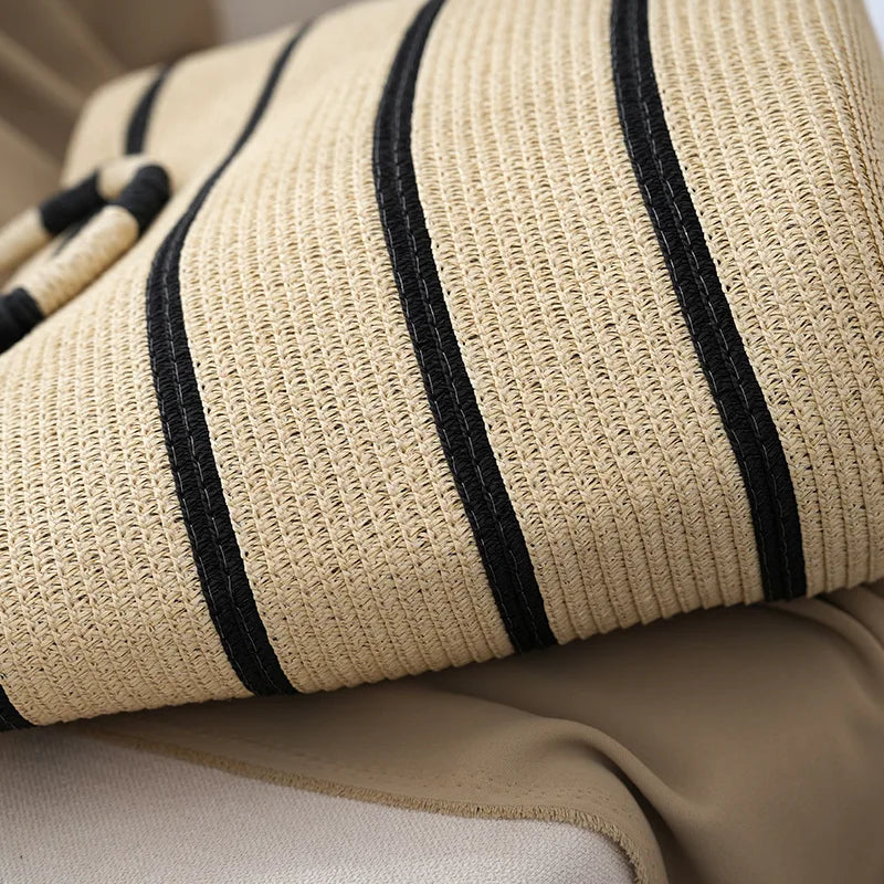 Women's Tote Bag Striped Woven Handle | Beach