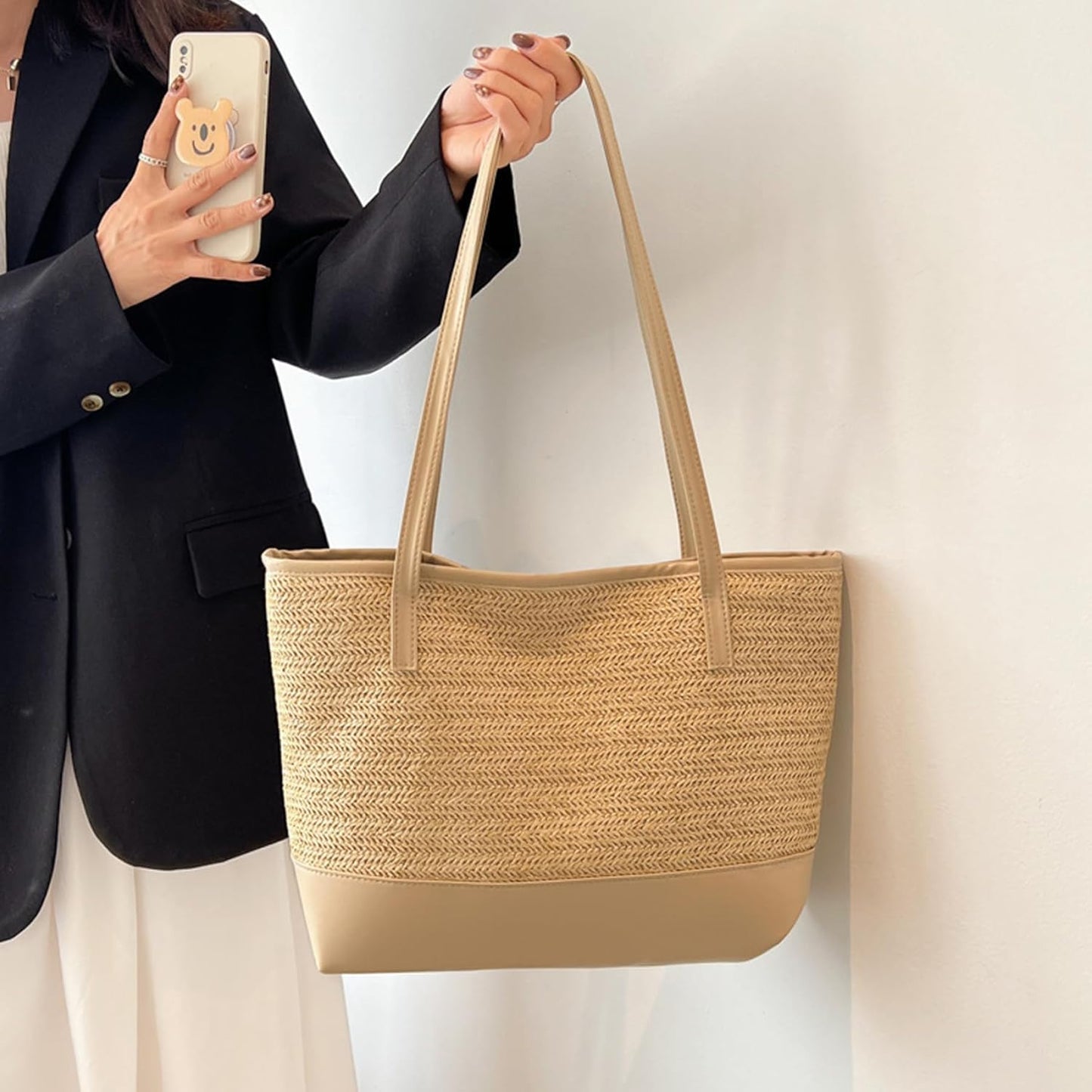 Women's Tote Bag Woven Large Shoulder | Casual