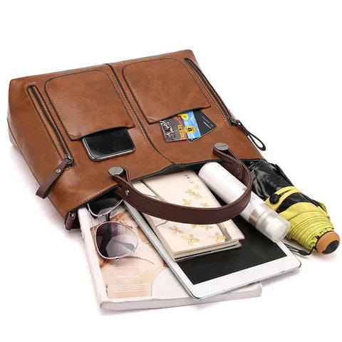 Women's Tote Bag with Front Zip & Pockets | Work