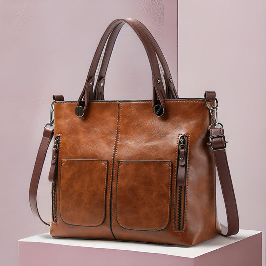 Women's Tote Bag with Front Zip & Pockets | Work