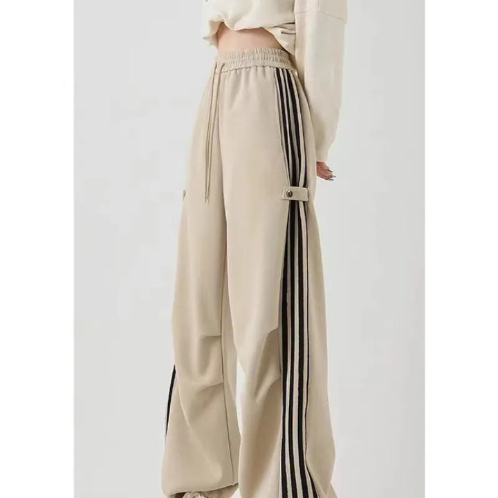 Women's Trackpants Baggy Wide Leg Side Stripe | High Waisted