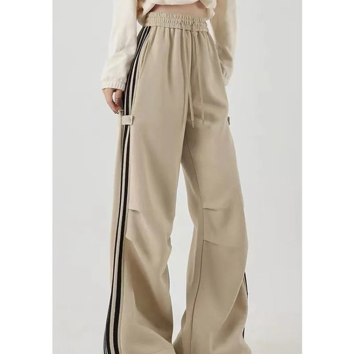 Women's Trackpants Baggy Wide Leg Side Stripe | High Waisted