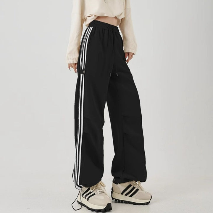 Women's Trackpants Baggy Wide Leg Side Stripe | High Waisted