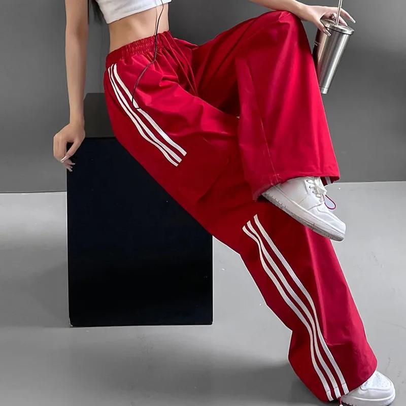 Women's Trackpants Cargo Wide Leg Side Stripe | Baggy