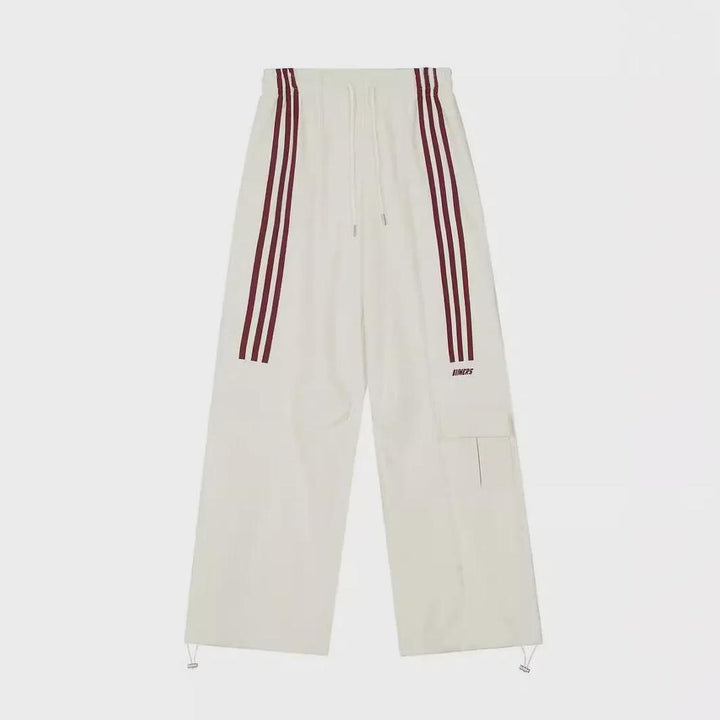 Women's Trackpants Wide Leg Cargo Striped Baggy | High Waist