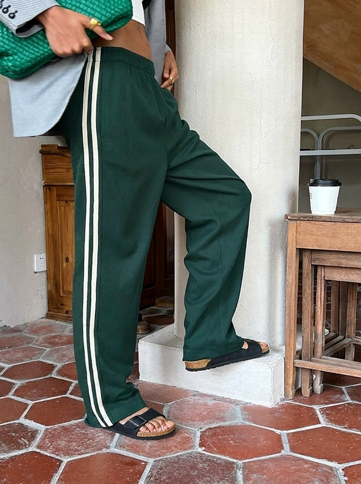 Women's Trackpants Wide Leg Side Stripe | Baggy