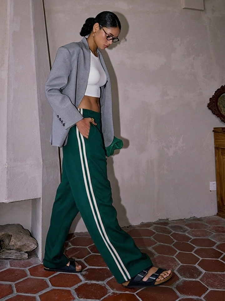 Women's Trackpants Wide Leg Side Stripe | Baggy