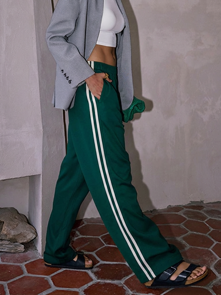 Women's Trackpants Wide Leg Side Stripe | Baggy