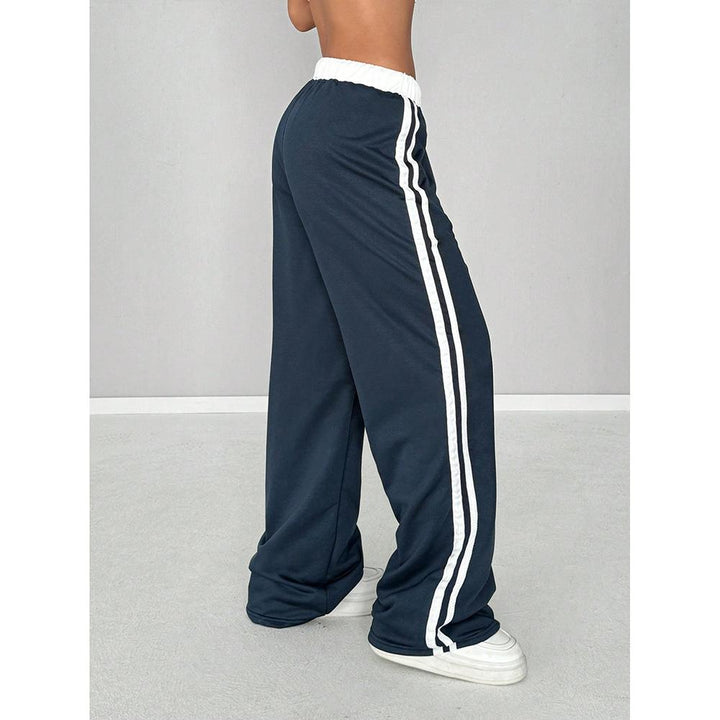 Women's Trackpants Wide Leg Striped Baggy | Drawstring