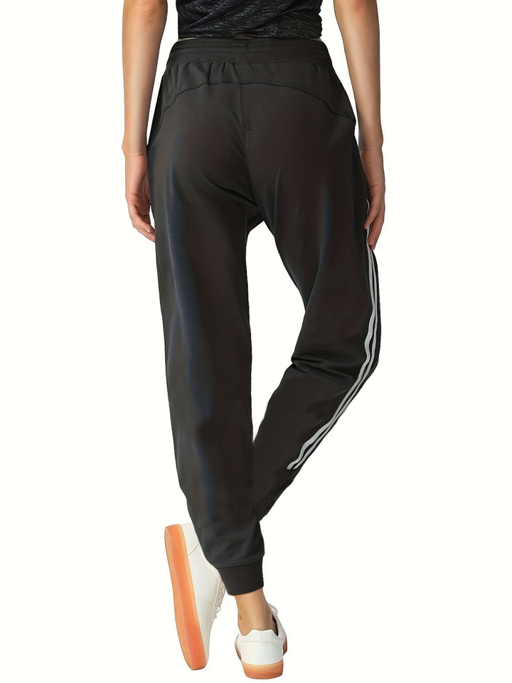 Women's Trackpants with Side Stripes & Drawstring | Cuffed Hem